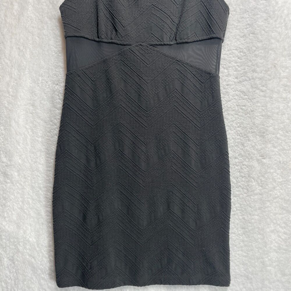 Free People Women’s Chevron Textured Mesh Bodycon Dress Gray Size S Sleeveless - Picture 5 of 11